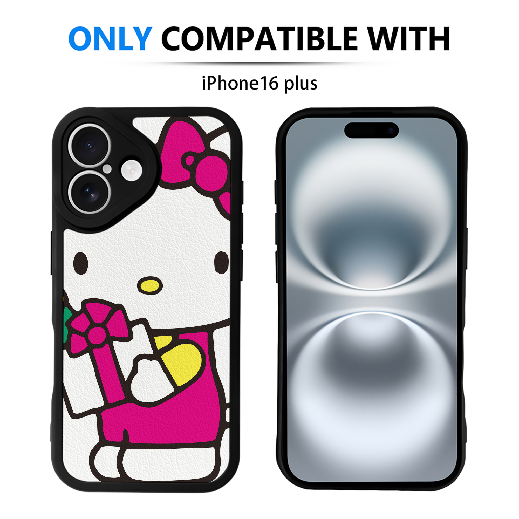 （画像用） Hello Kitty ハローキティ 【iPhone 16シリーズ対応】シリコンスマホケース（レザー調） 材質：シリコン